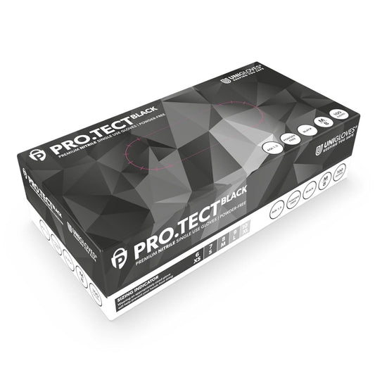 Nitrile Gloves Pro.Tect Black Size L, powderfree, 100 ea/ Box